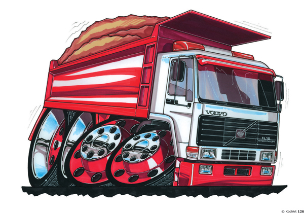 Camion Volvo FL12 Benne Rouge