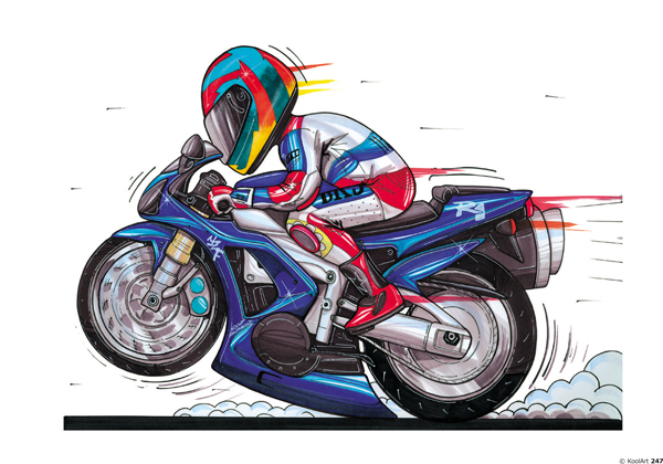 Yamaha R1 Moto Bleue