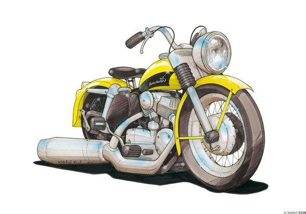 Harley Davidson 1956 Jaune
