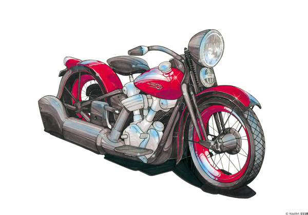 Harley Davidson 1936 Rouge