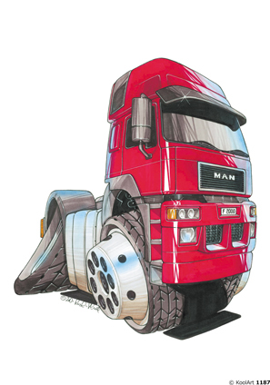 Camion MAN F2000 Rouge