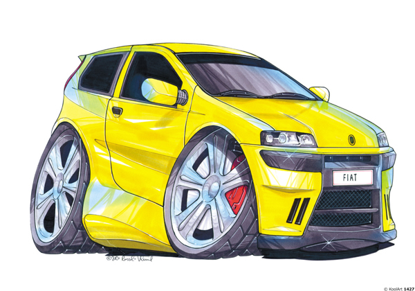 Fiat Punto Tunning Jaune