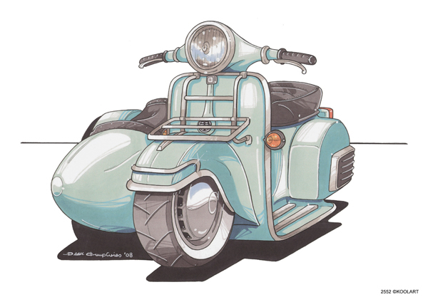 Vespa 150 Sidecar Bleu Clair