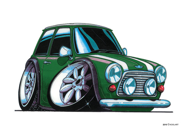 Mini Cooper Vert Blanc bandes blanches